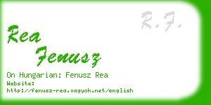 rea fenusz business card